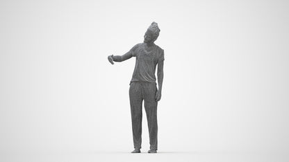 photogrammetry 3D woman bathroom, realistic human model archviz FBX, wireframe back view