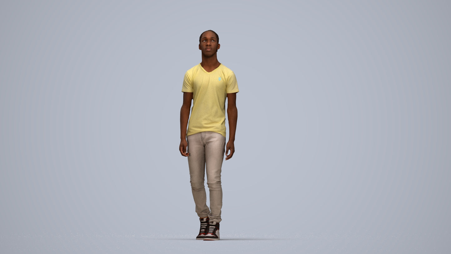 realistic 3D people boy casual kids, render-ready for V-Ray and Corona, FBX OBJ, top-down view render