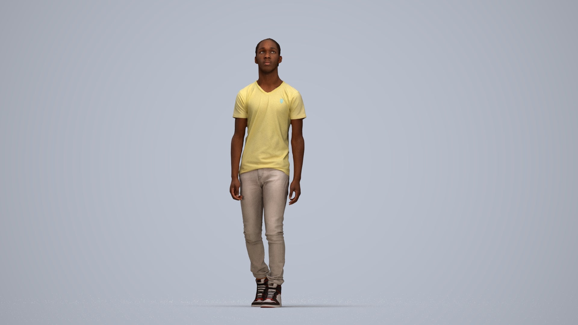 realistic 3D people boy casual kids, render-ready for V-Ray and Corona, FBX OBJ, top-down view render