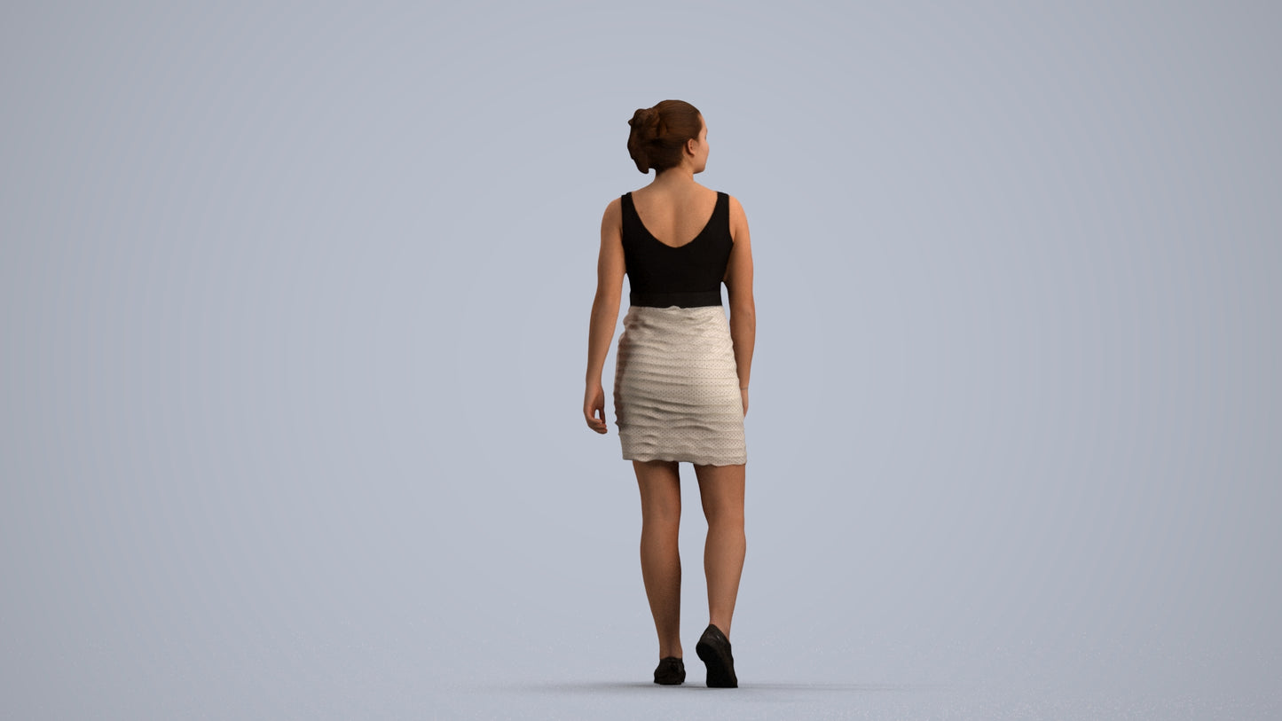 photogrammetry 3D girl casual kids, realistic human model archviz FBX, front view render