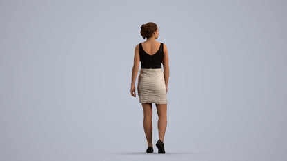 photogrammetry 3D girl casual kids, realistic human model archviz FBX, front view render