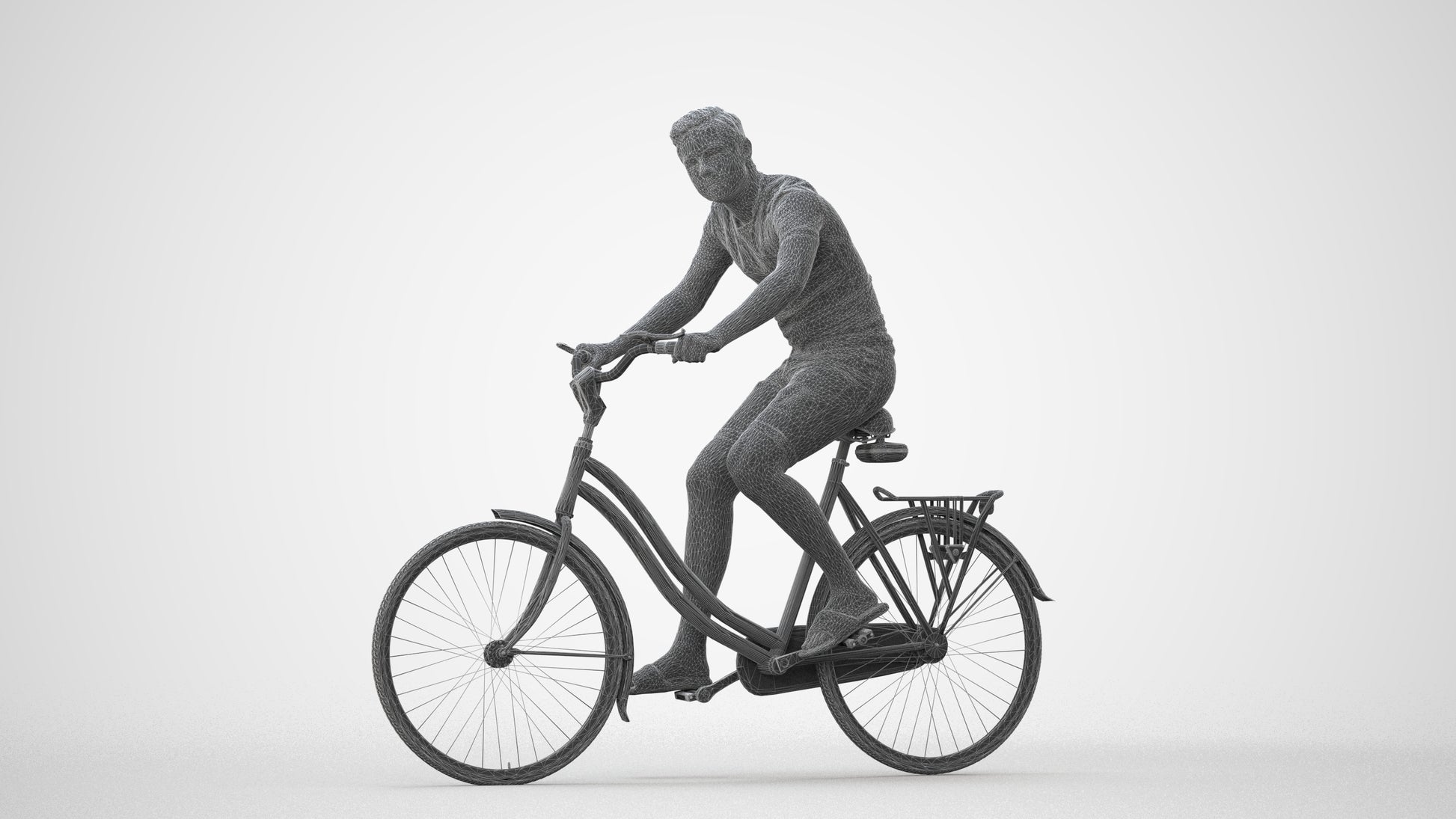 photogrammetry 3D boy casual cycling, realistic human model archviz FBX, square thumbnail