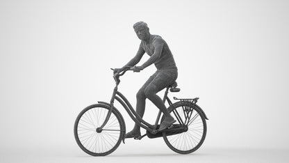 photogrammetry 3D boy casual cycling, realistic human model archviz FBX, square thumbnail