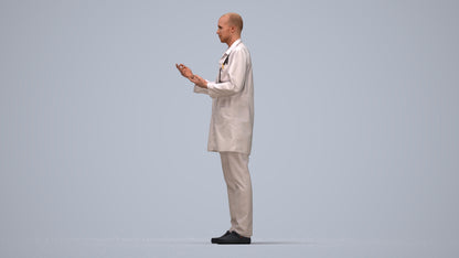 photogrammetry 3D man medical, realistic human model archviz FBX, top-down view render