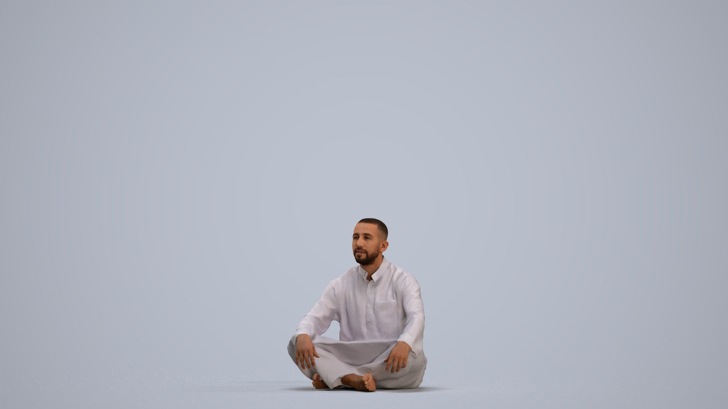 photogrammetry 3D man sitting, realistic human model archviz FBX, standing pose render
