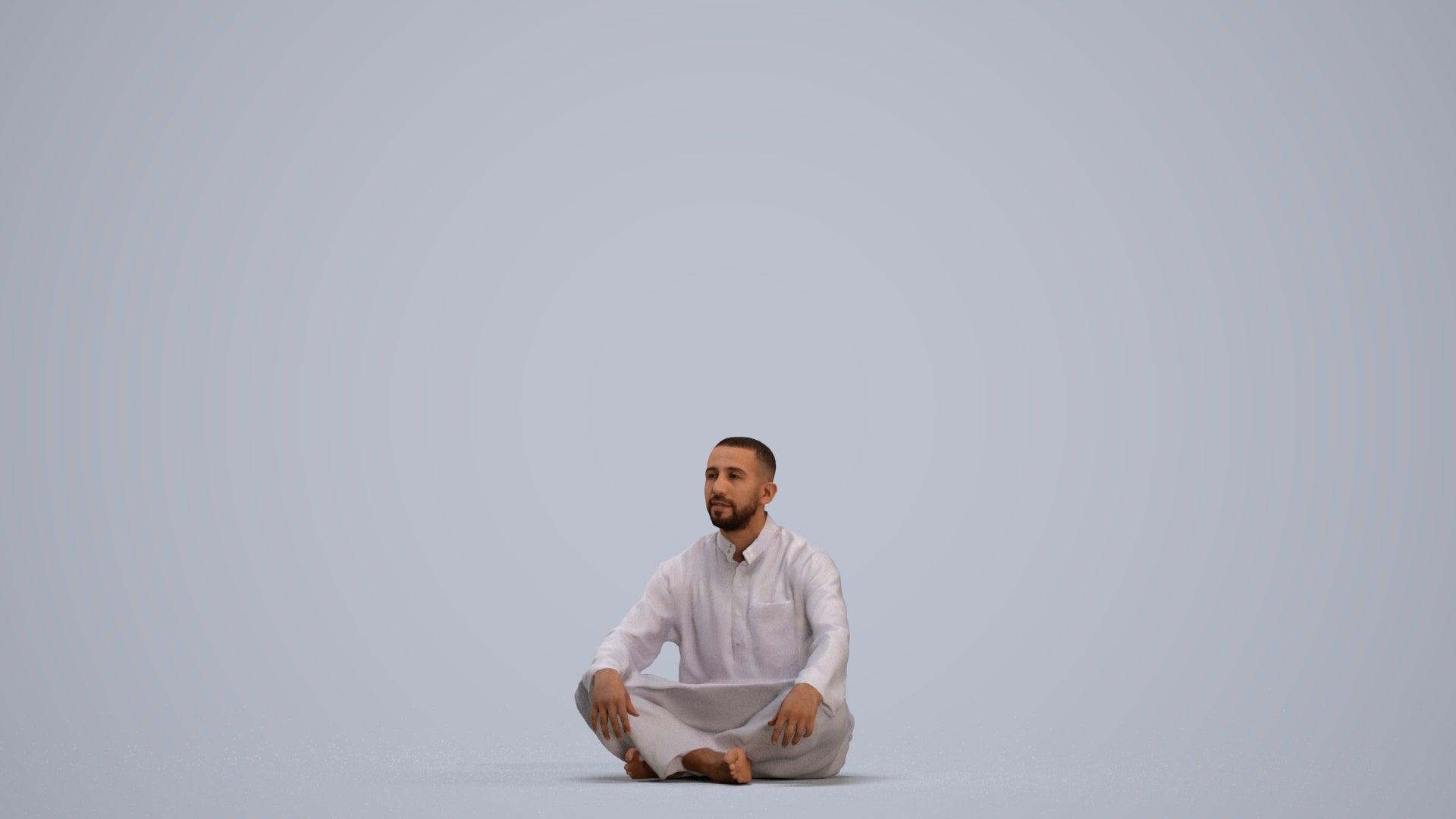 photogrammetry 3D man sitting, realistic human model archviz FBX, standing pose render