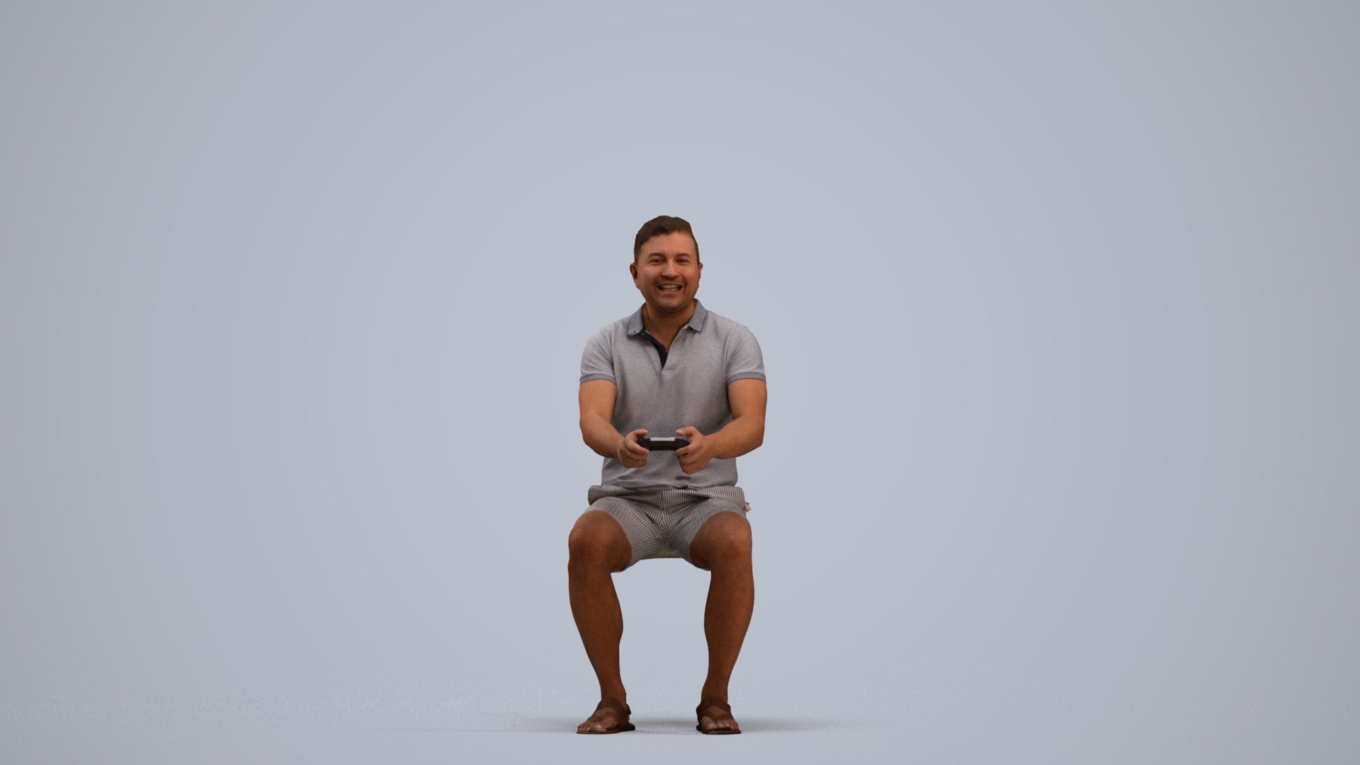 realistic 3D people man casual sitting, render-ready for V-Ray and Corona, FBX OBJ, standing pose render