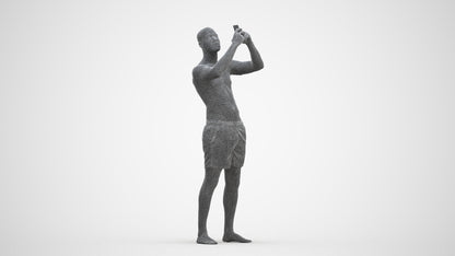 scanned 3D man pool, photogrammetry people for Enscape and V-Ray, three-quarter front view render