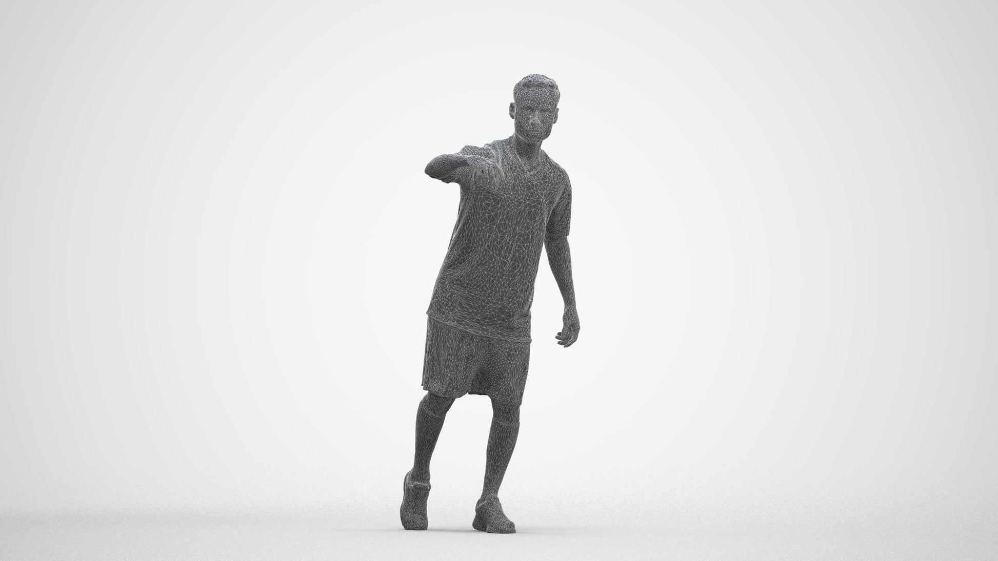 realistic 3D people man sport, render-ready for V-Ray and Corona, FBX OBJ, three-quarter front view render