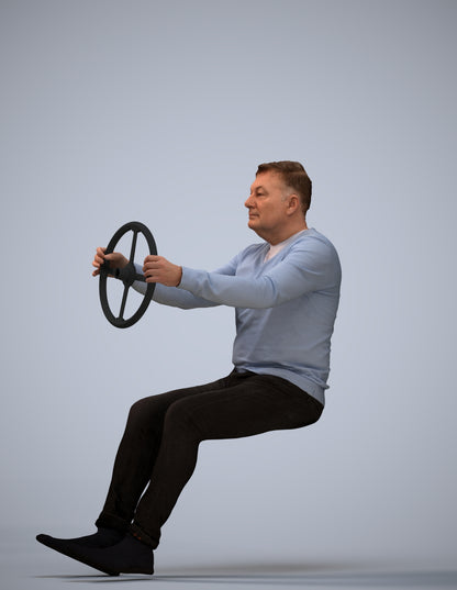 3D people model man business driving, scanned human for 3ds Max rendering