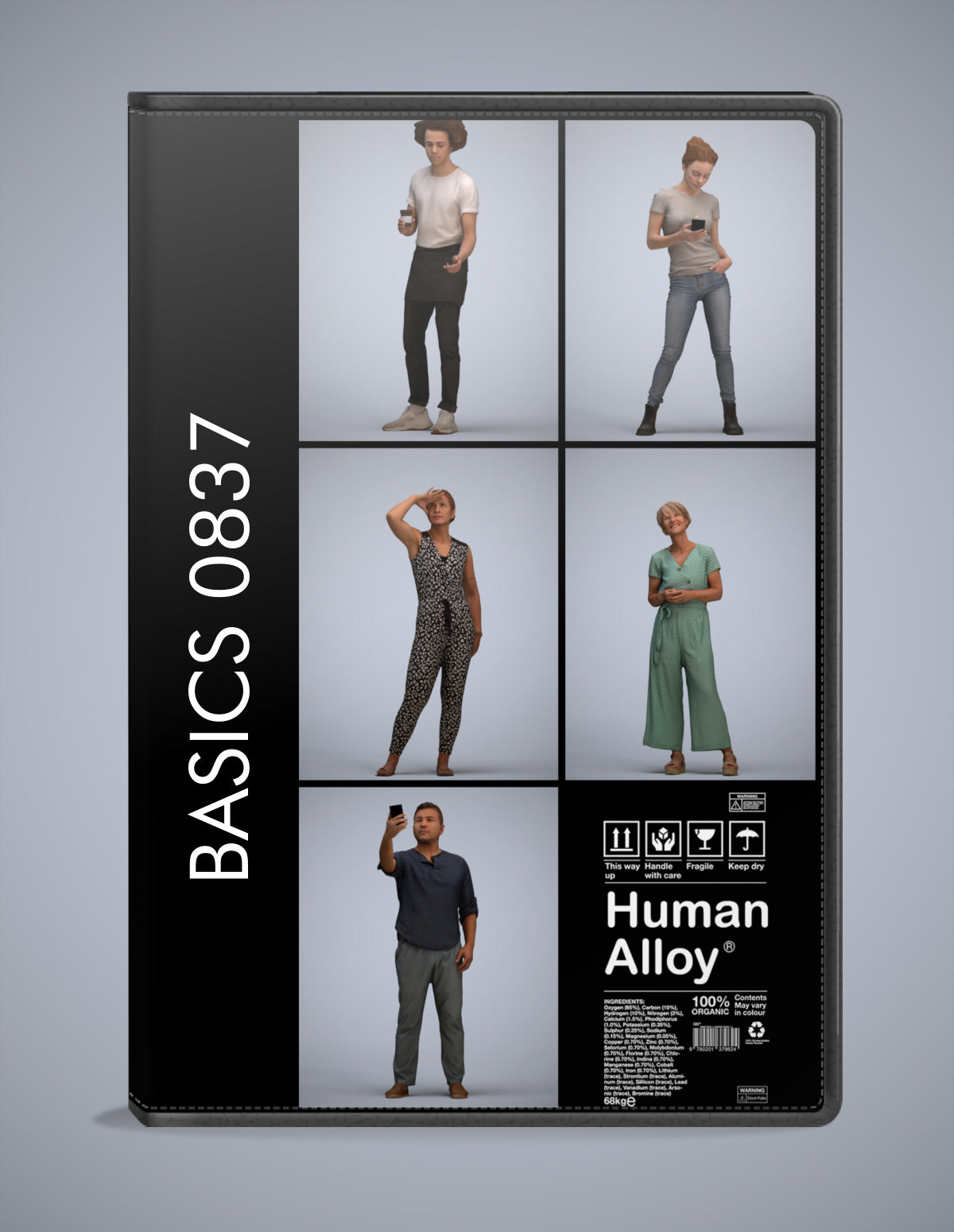 realistic 3D humans standing pack, 5 archviz people FBX OBJ for Blender