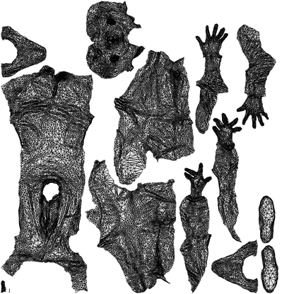 3D scanned man business, photorealistic archviz people for Enscape and SketchUp, wireframe top-down view