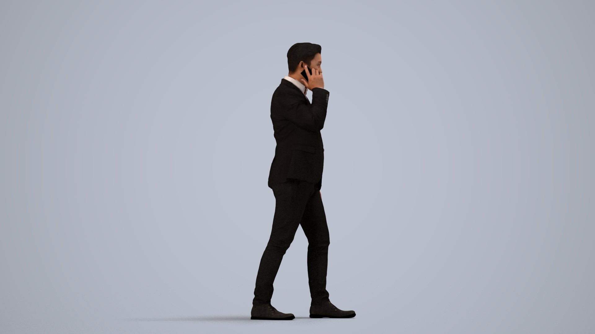 scanned 3D man business, photogrammetry people for Enscape and V-Ray, side view render