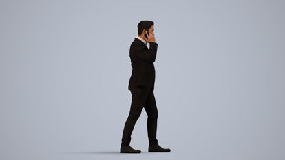 scanned 3D man business, photogrammetry people for Enscape and V-Ray, side view render