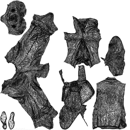realistic 3D people man business, render-ready for V-Ray and Corona, FBX OBJ, wireframe top-down view