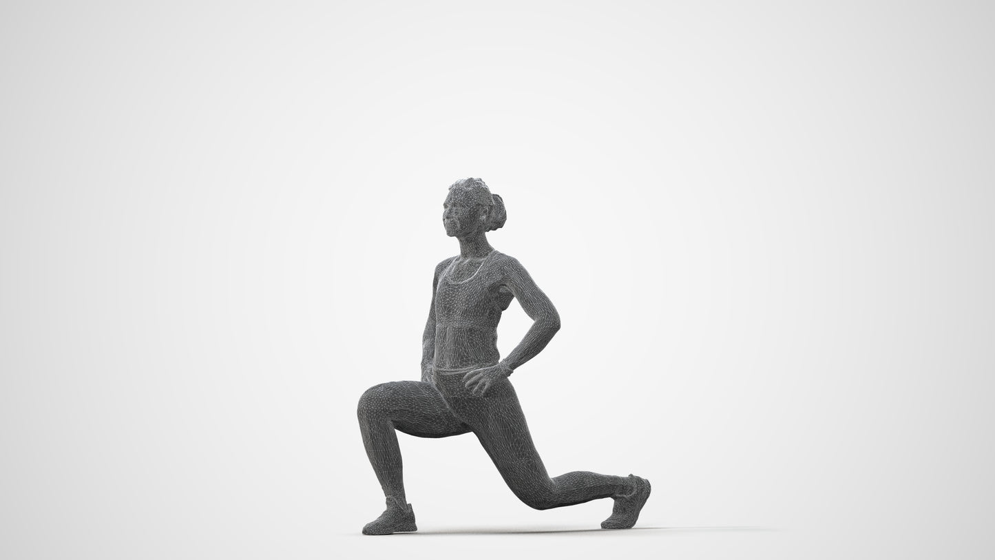 realistic 3D human woman sport, archviz people FBX OBJ for Blender, square thumbnail