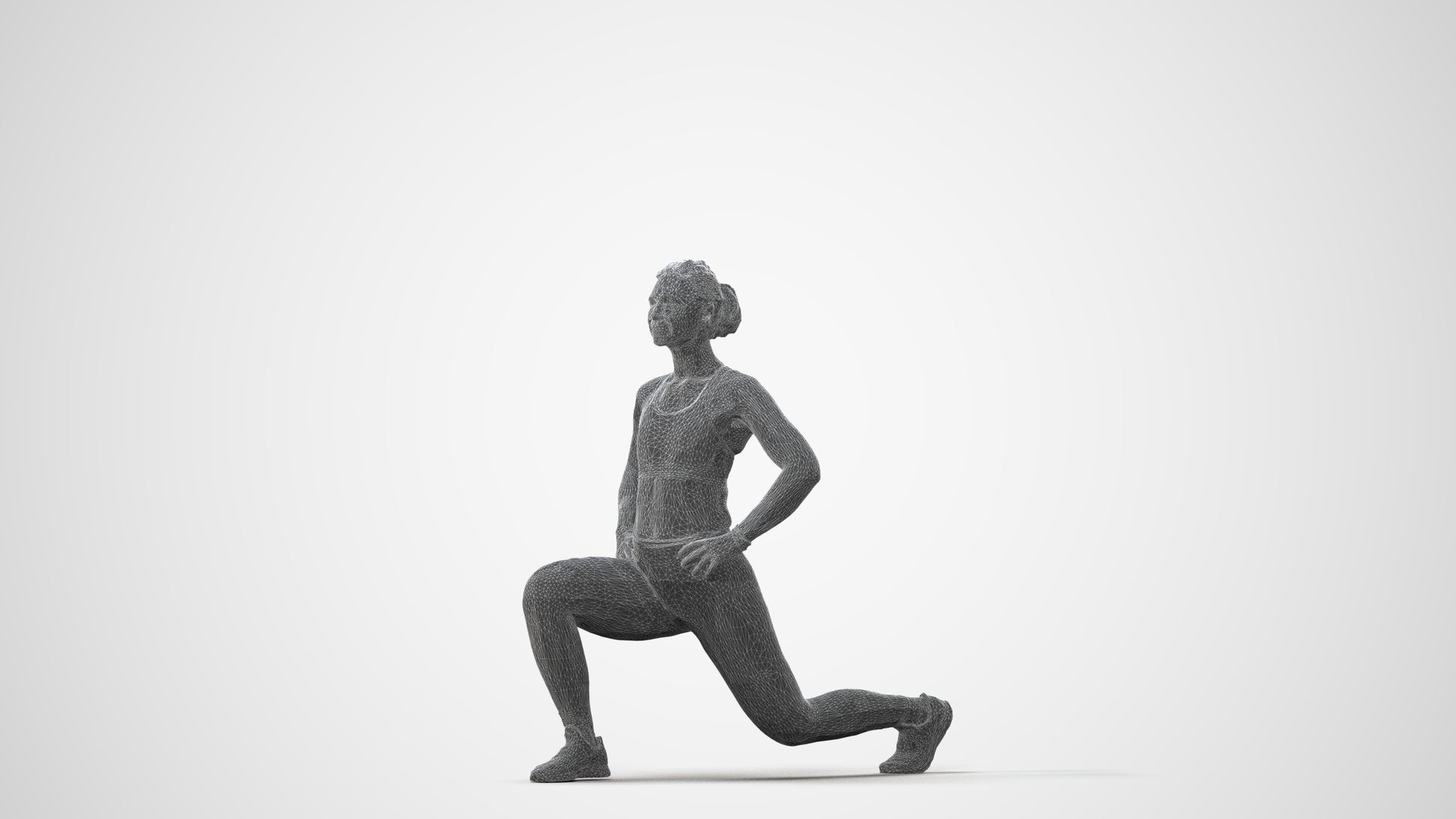 realistic 3D human woman sport, archviz people FBX OBJ for Blender, square thumbnail