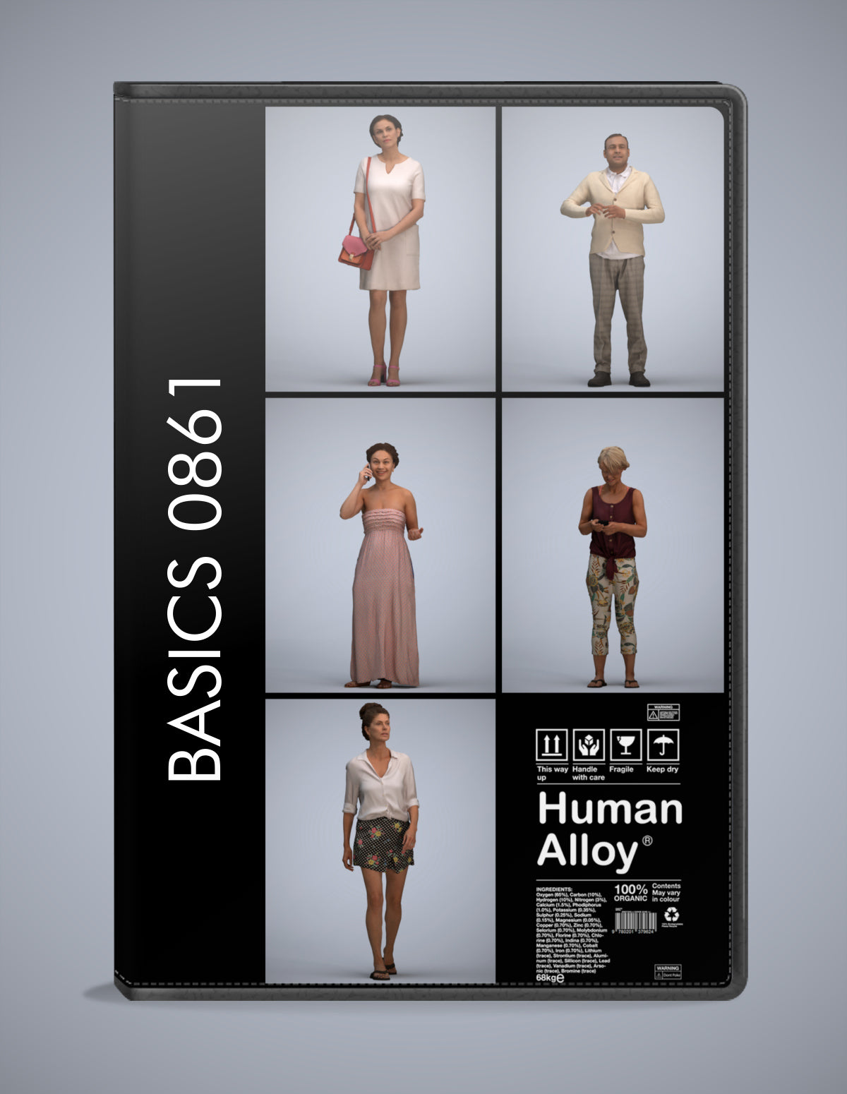 3D people models standing bundle, 5 scanned humans for 3ds Max rendering