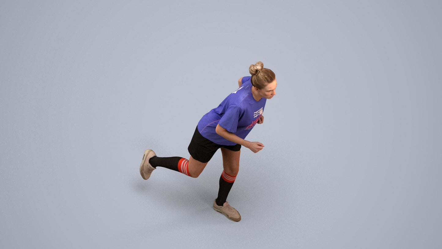 3D scanned woman sport, photorealistic archviz people for Enscape and SketchUp, back view render