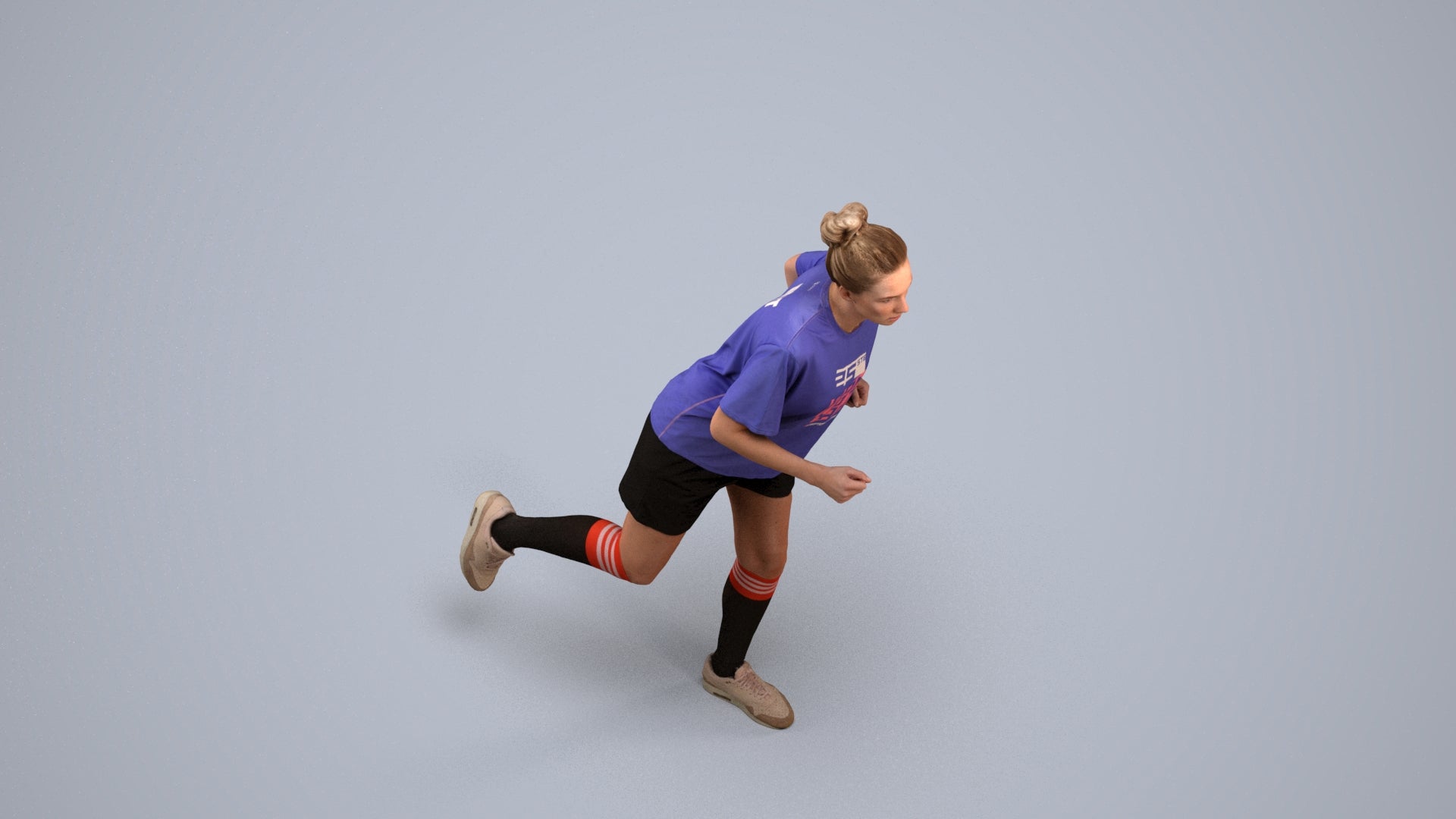 3D scanned woman sport, photorealistic archviz people for Enscape and SketchUp, back view render