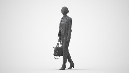realistic 3D people woman business walking, render-ready for V-Ray and Corona, FBX OBJ, square thumbnail