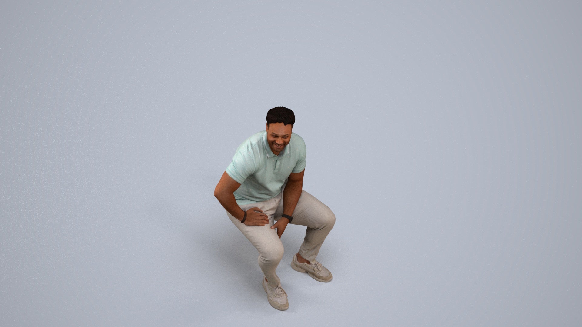 3D scanned man pool casual, photorealistic archviz people for Enscape and SketchUp, back view render