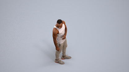 photogrammetry 3D man casual standing, realistic human model archviz FBX, back view render