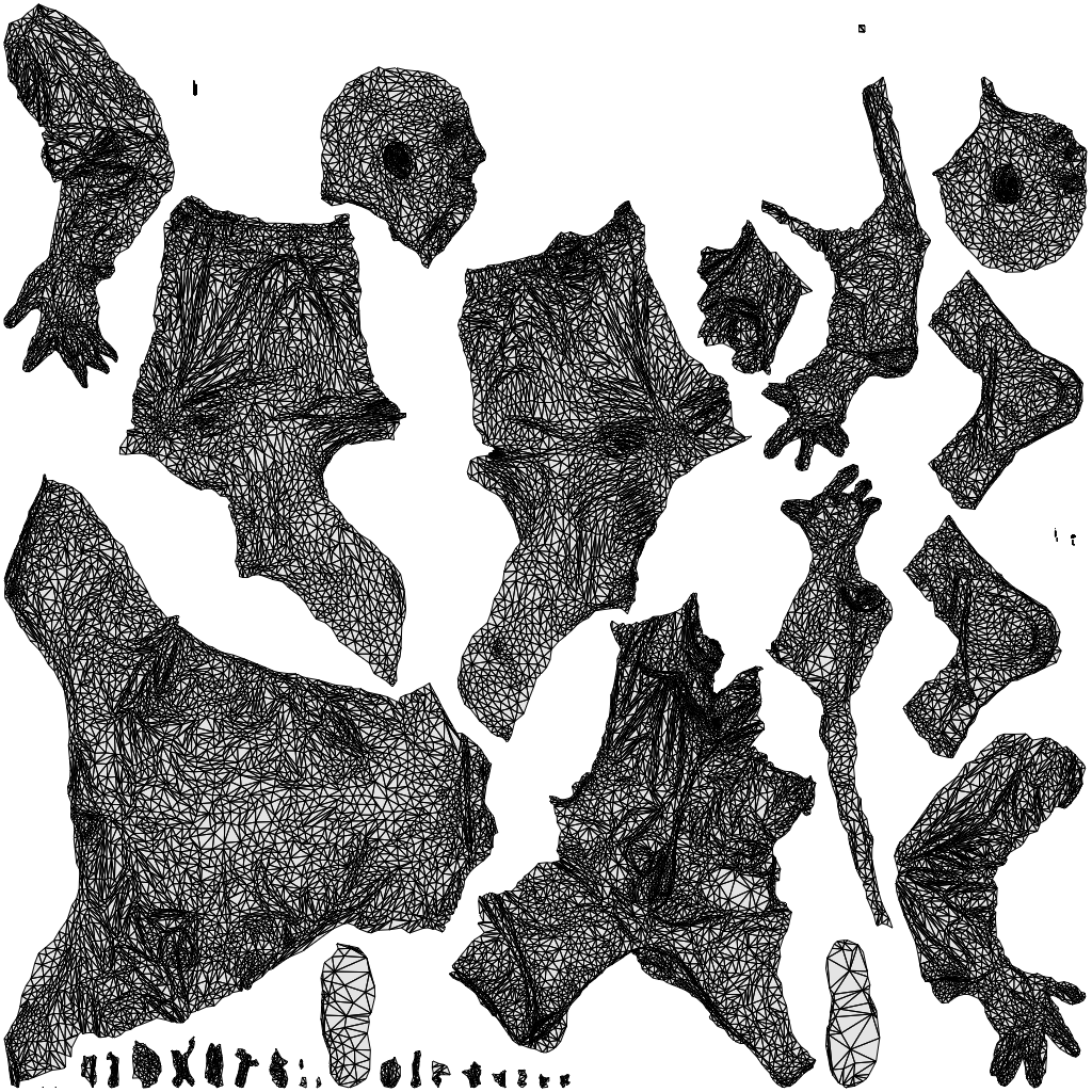 photogrammetry 3D senior man medical, realistic human model archviz FBX, wireframe top-down view