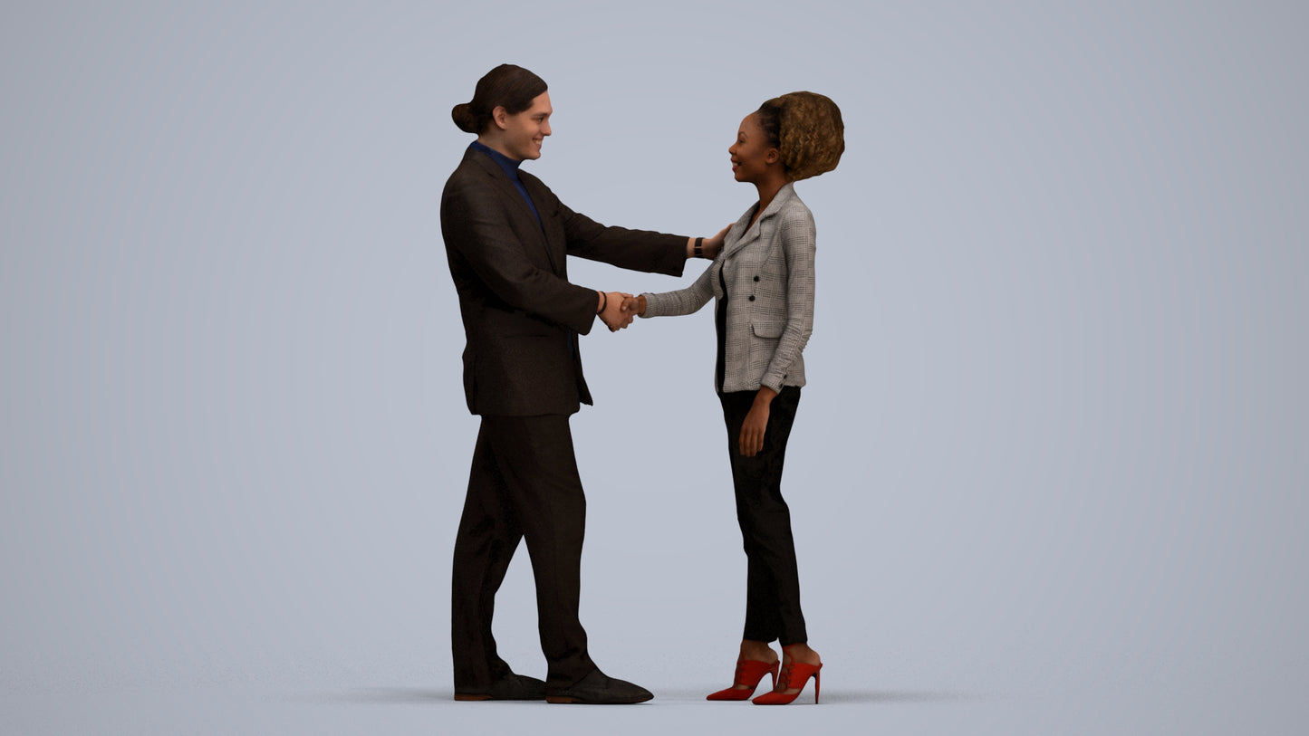 scanned 3D woman business, photogrammetry people for Enscape and V-Ray, standing pose render