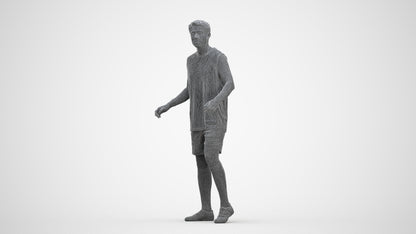 photogrammetry 3D man sport, realistic human model archviz FBX, three-quarter front view render