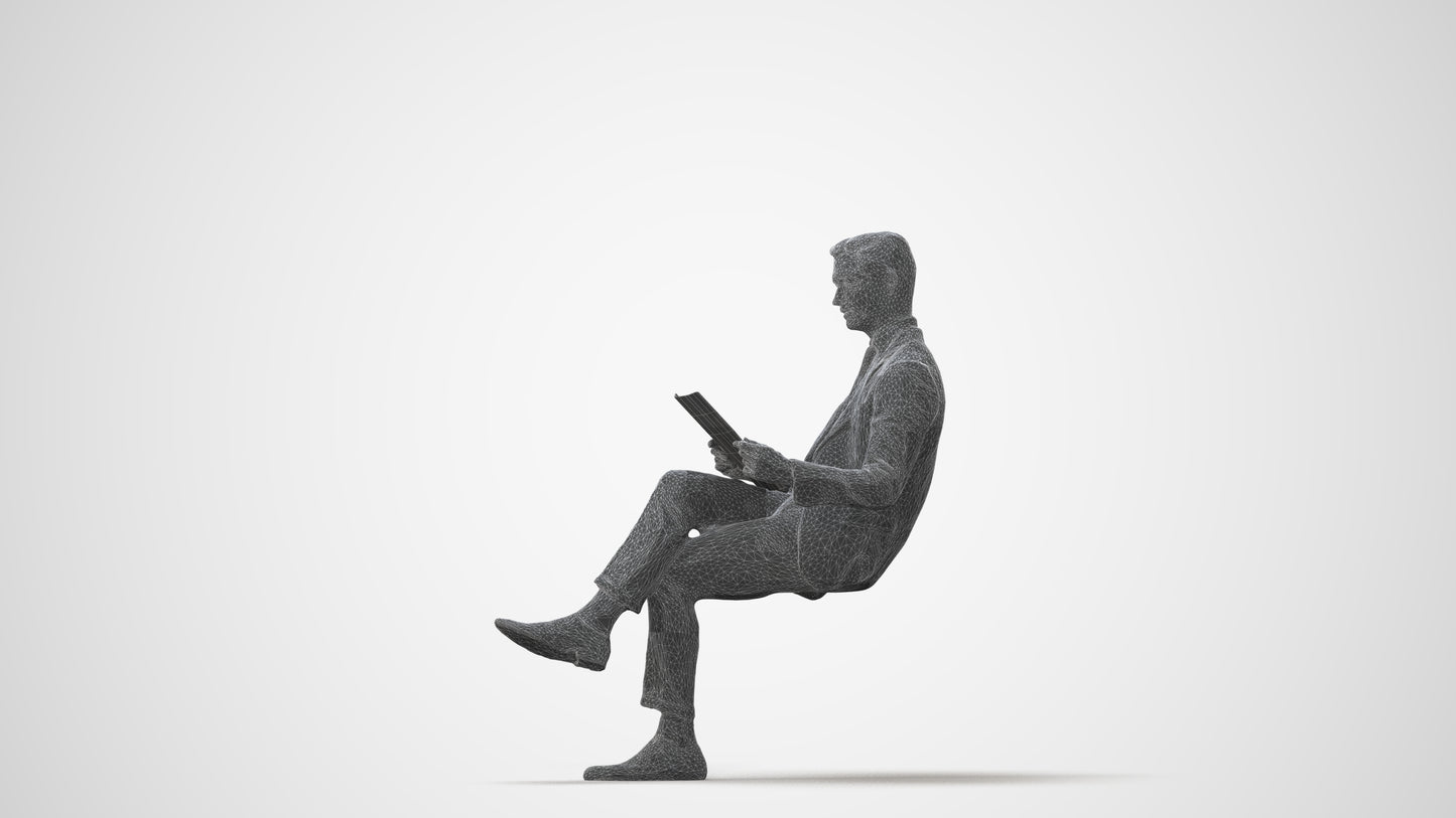realistic 3D man business, scanned archviz people for Blender and 3ds Max, square thumbnail