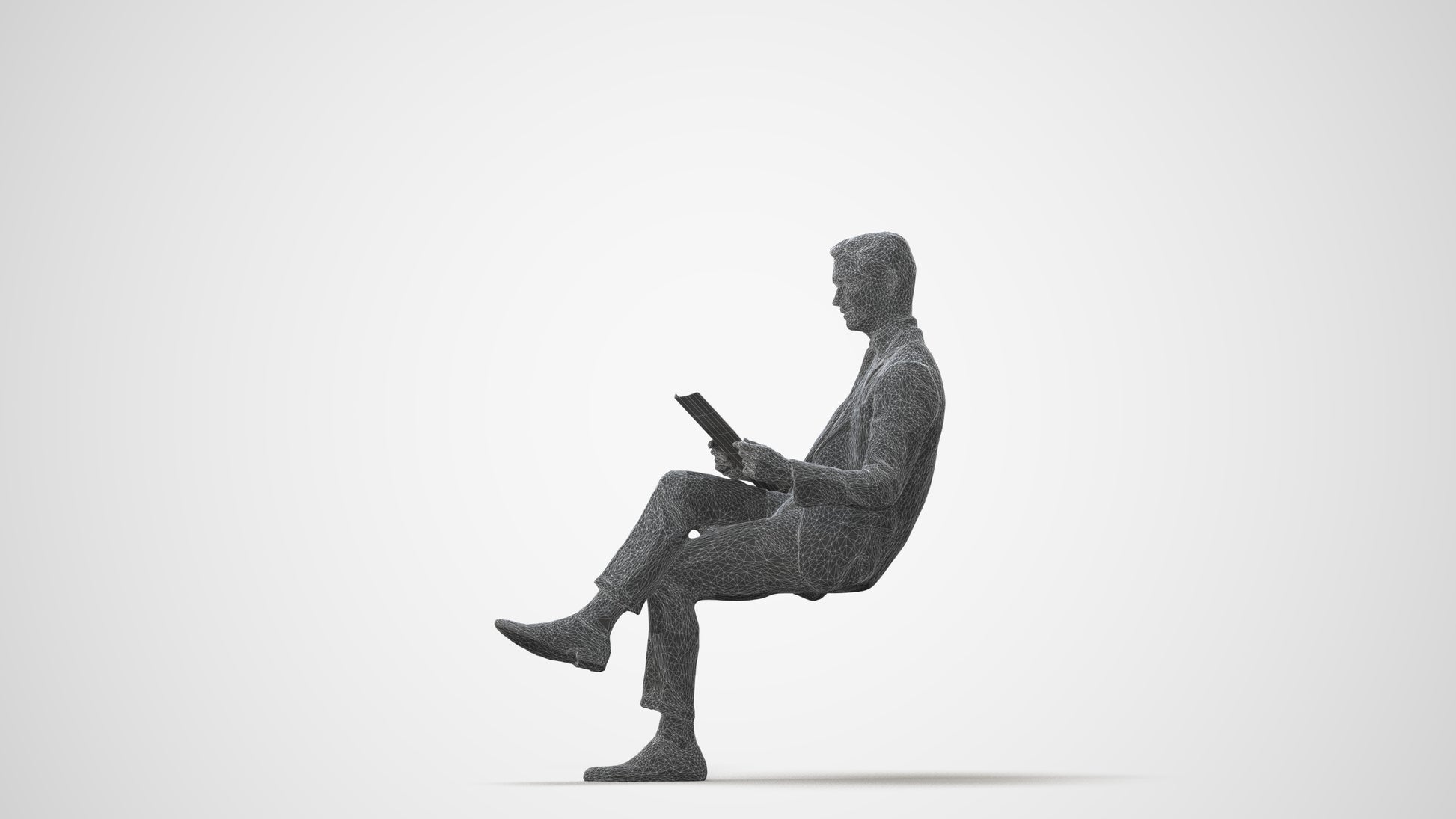 realistic 3D man business, scanned archviz people for Blender and 3ds Max, square thumbnail