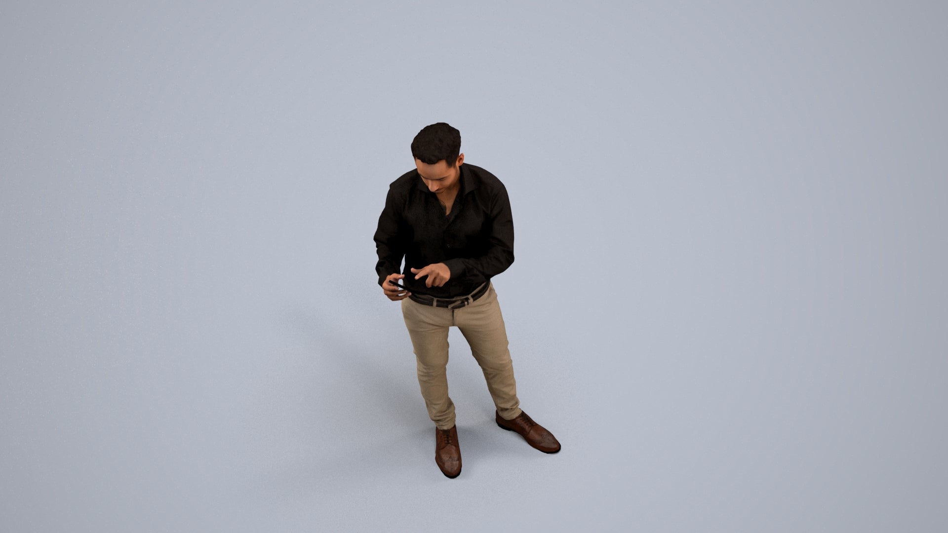 realistic 3D people man business standing, render-ready for V-Ray and Corona, FBX OBJ, back view render