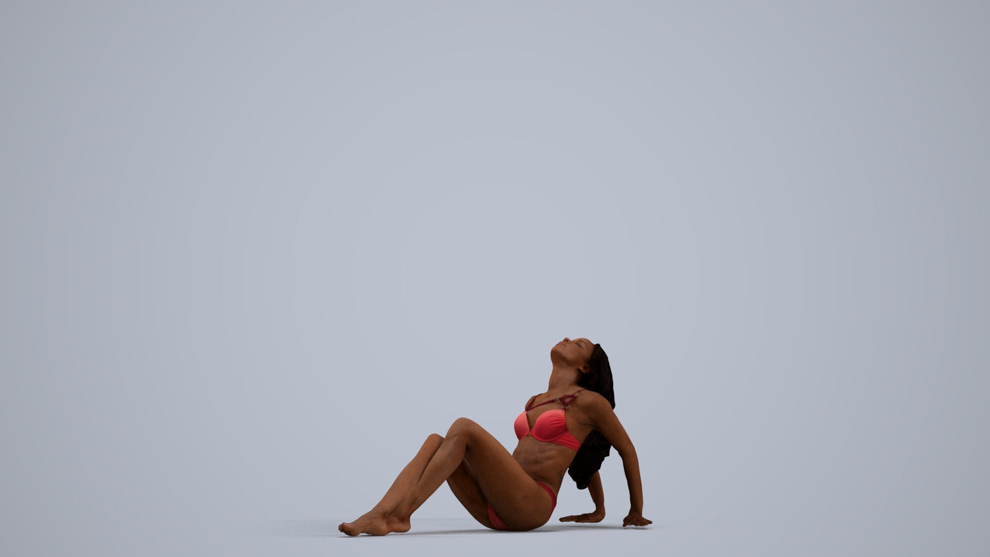 photogrammetry 3D woman mix, realistic human model archviz FBX, standing pose render