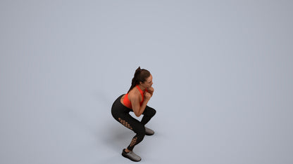 scanned 3D woman sport, photogrammetry people for Enscape and V-Ray, back view render