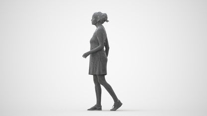 realistic 3D people woman walking, render-ready for V-Ray and Corona, FBX OBJ, square thumbnail