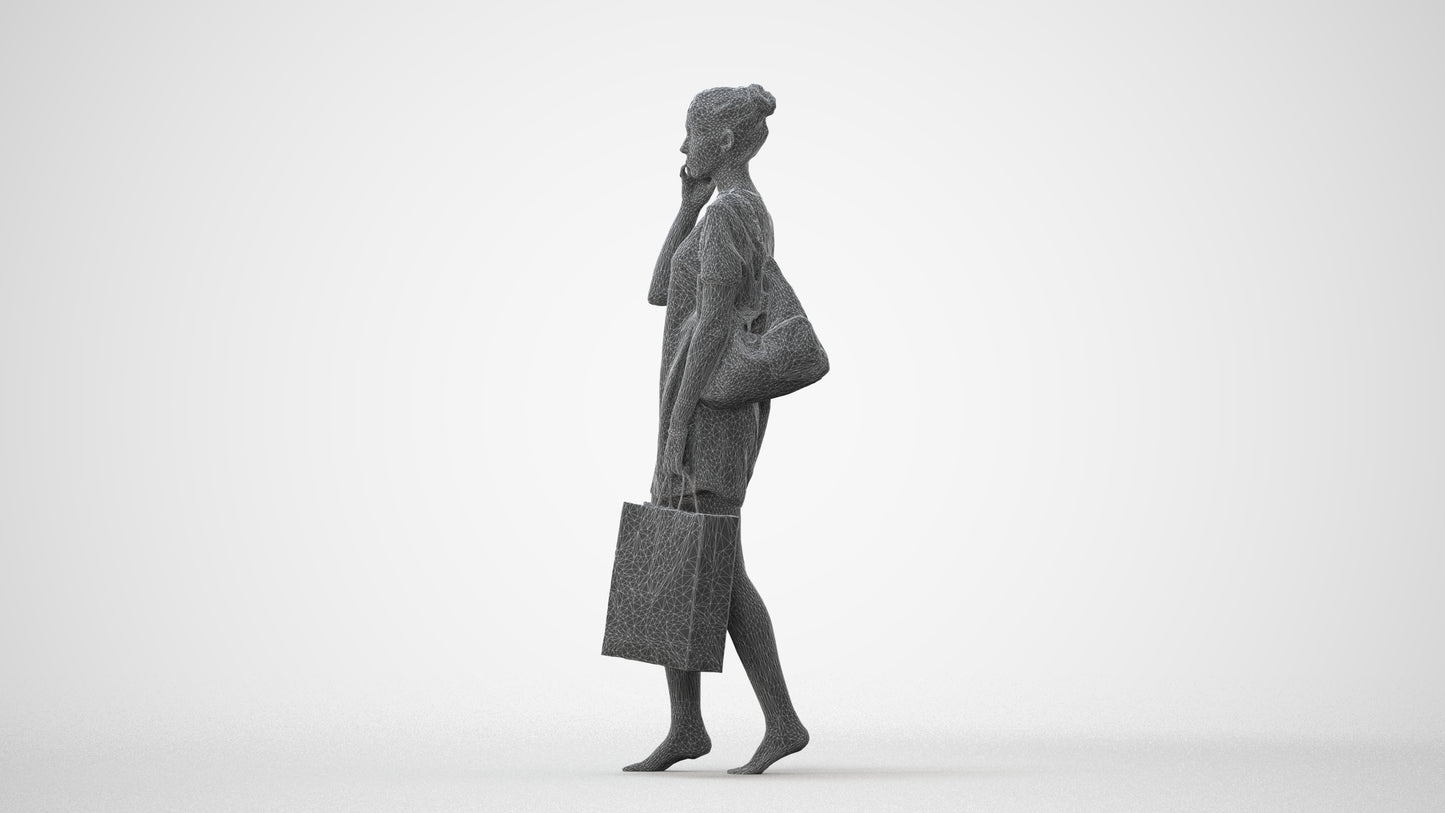 3D people model woman casual mix, scanned human for 3ds Max rendering, square thumbnail
