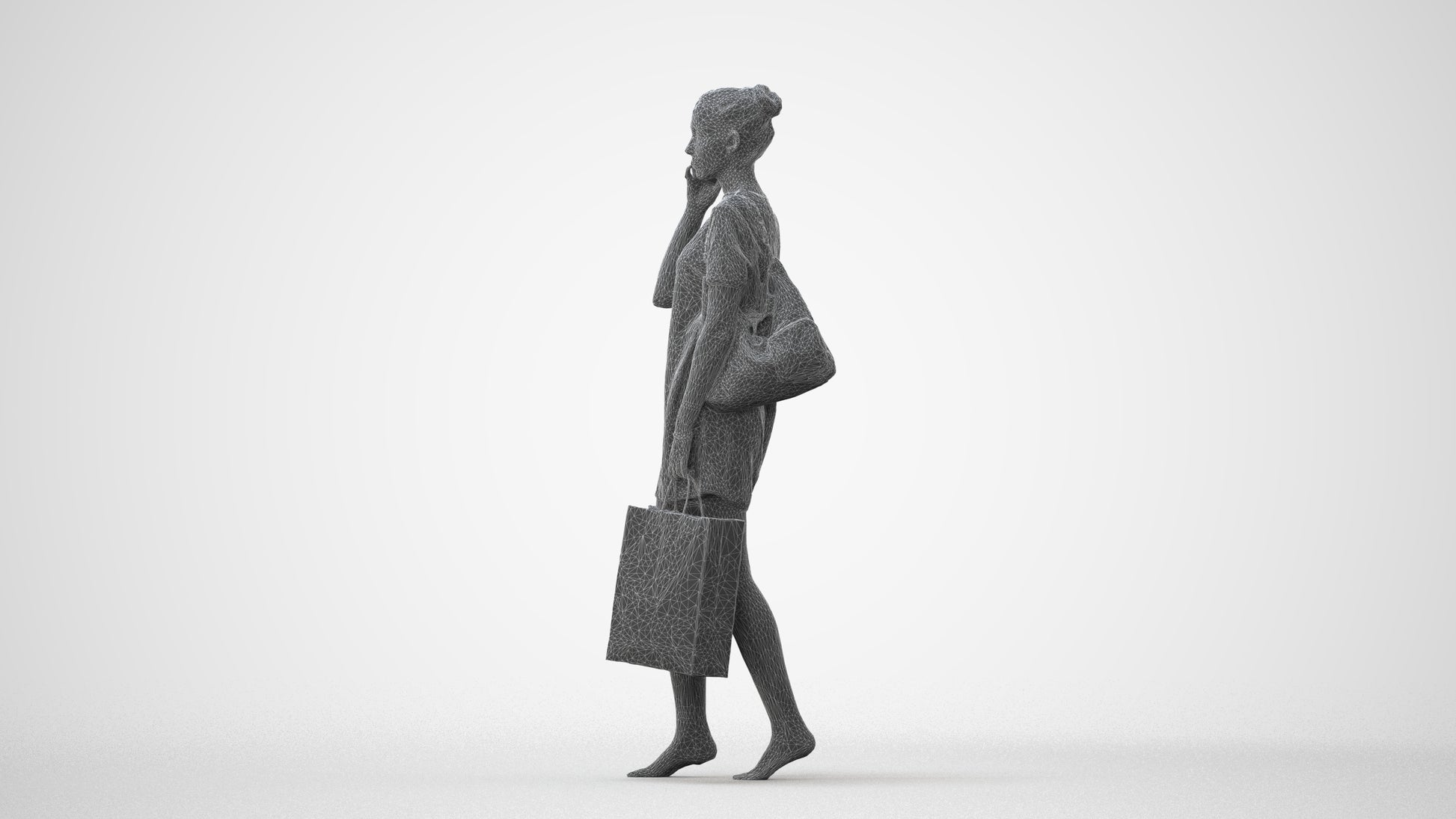 3D people model woman casual mix, scanned human for 3ds Max rendering, square thumbnail