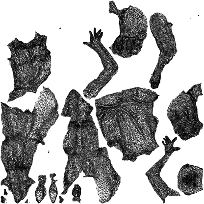 realistic 3D people woman casual sitting, render-ready for V-Ray and Corona, FBX OBJ, wireframe top-down view