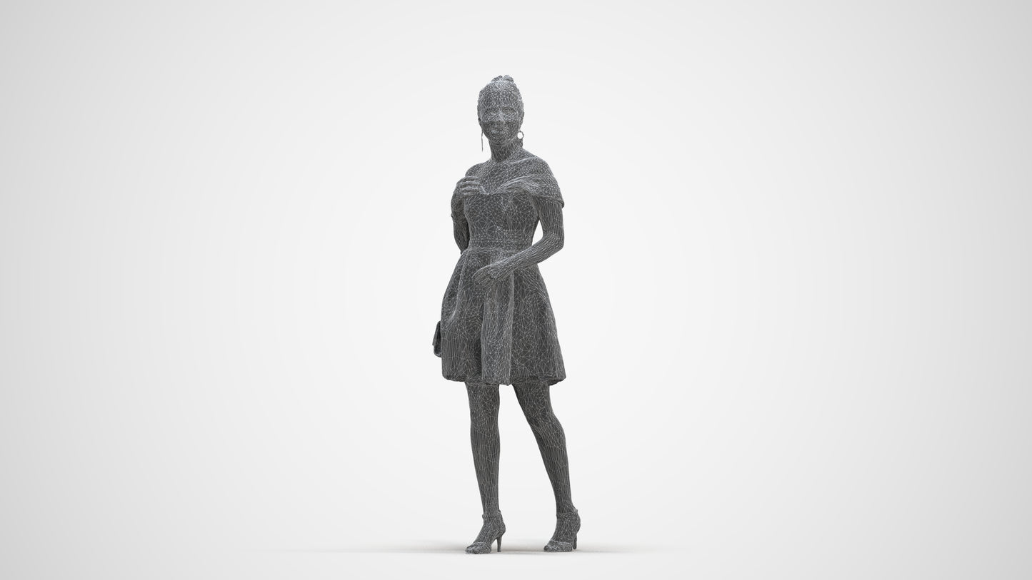3D scanned woman formalaffairs formal, photorealistic archviz people for Enscape and SketchUp
