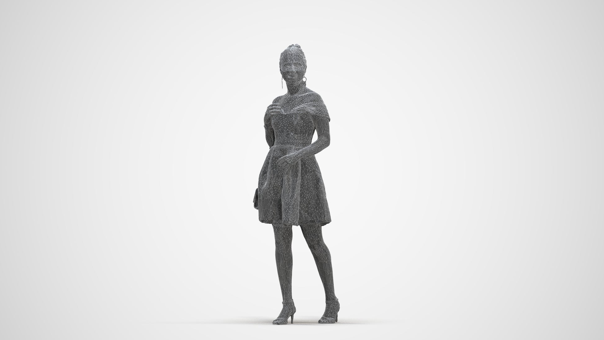 3D scanned woman formalaffairs formal, photorealistic archviz people for Enscape and SketchUp