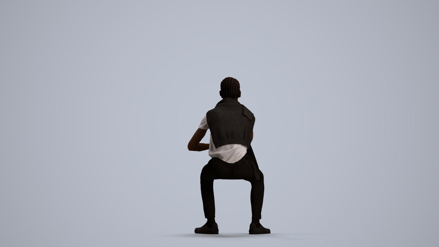 realistic 3D boy casual kids, scanned archviz people for Blender and 3ds Max, front view render