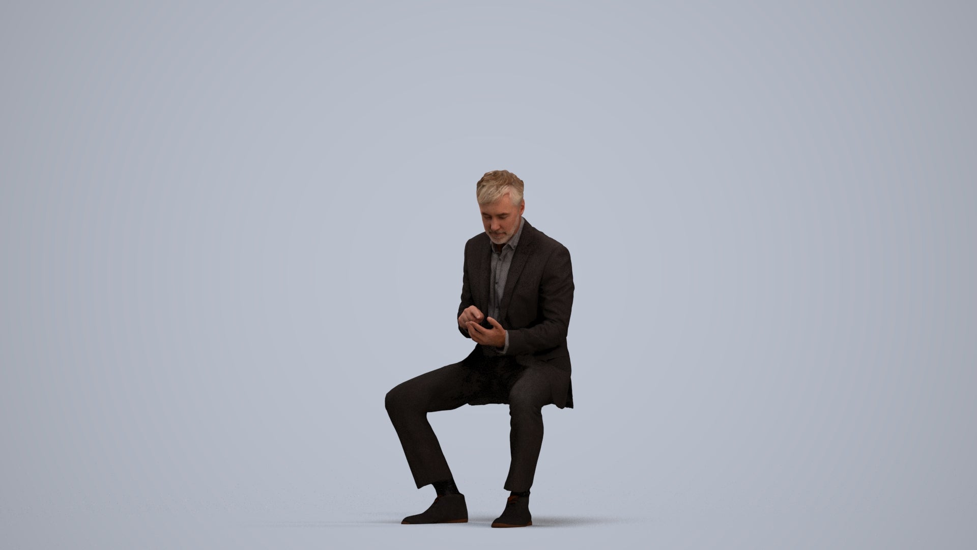 photogrammetry 3D man business, realistic human model archviz FBX, standing pose render