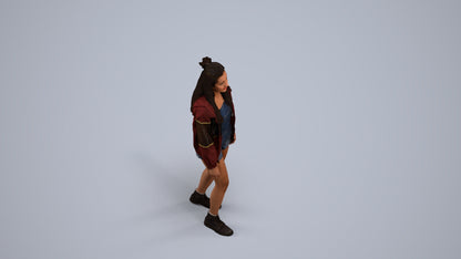 photogrammetry 3D woman casual standing, realistic human model archviz FBX, back view render