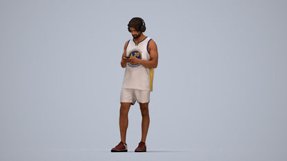 realistic 3D human man sport standing, archviz people FBX OBJ for Blender, top-down view render