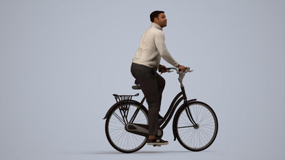 realistic 3D people man casual sitting, render-ready for V-Ray and Corona, FBX OBJ, side view render