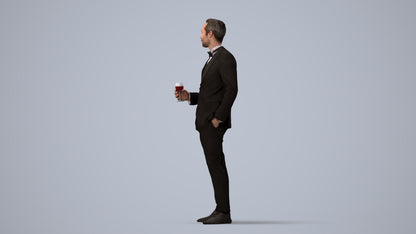 scanned 3D man formal formalaffairs, photogrammetry people for Enscape and V-Ray, three-quarter view render
