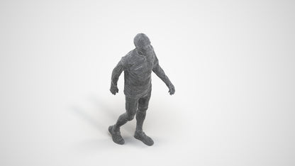 3D people model senior man sport, scanned human for 3ds Max rendering, wireframe three-quarter view