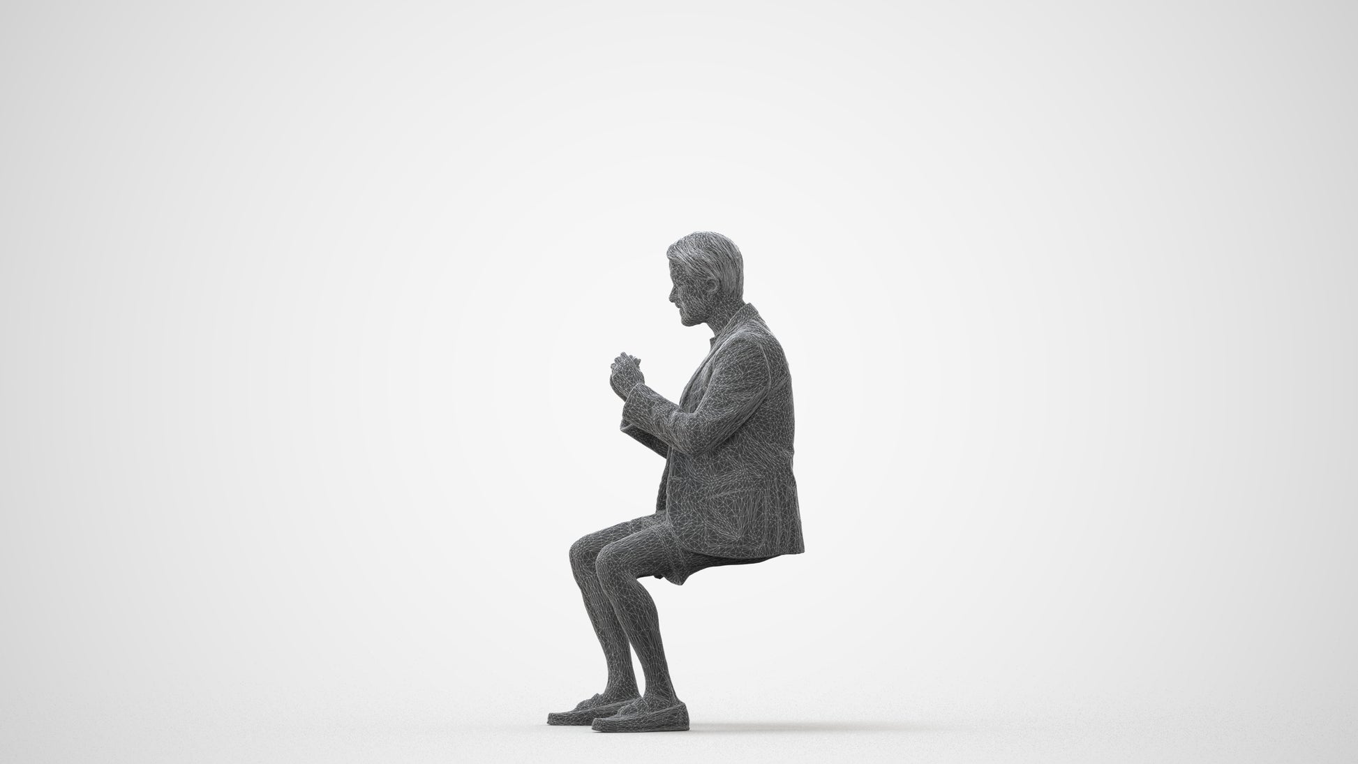 3D scanned man business, photorealistic archviz people for Enscape and SketchUp, square thumbnail