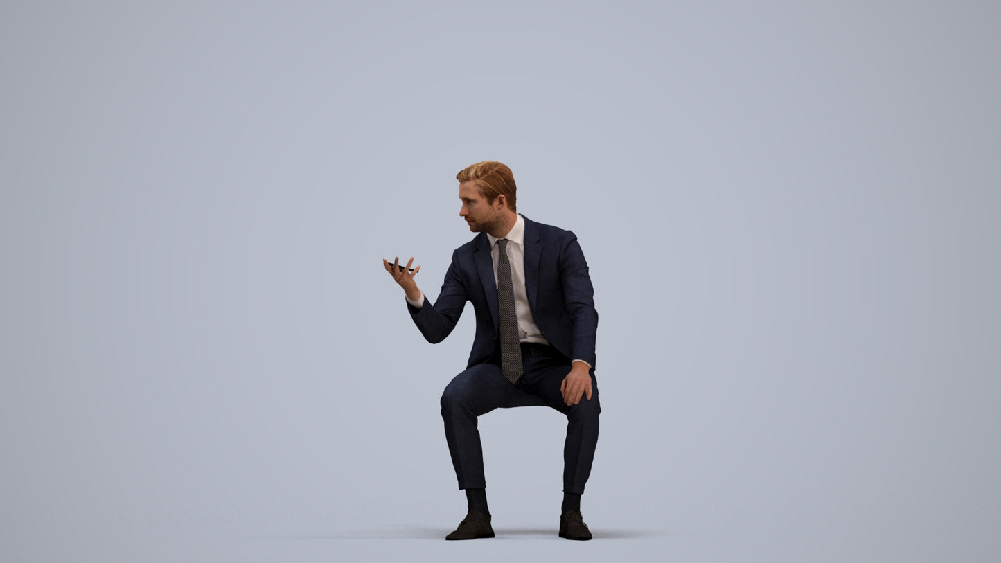 photogrammetry 3D man business, realistic human model archviz FBX, standing pose render